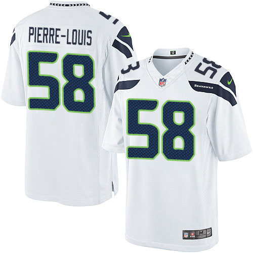 Men's Limited Kevin Pierre-Louis Nike Jersey White Road - #58 NFL Seattle Seahawks